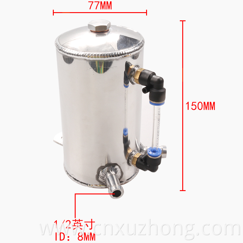 0.5L POLISHED 13mm 1/2" BARB ALUMINIUM OIL CATCH CAN BREATHER TANK RESERVOIR TK3202